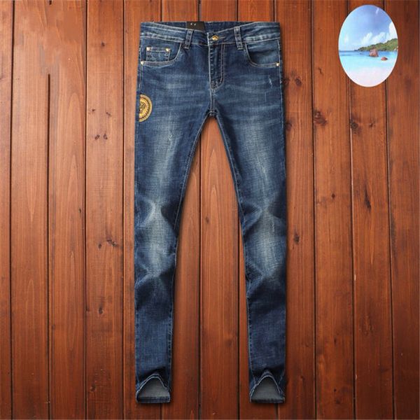 

luxury mens designer jeans mens designer ripped skinny slim jeans pour hommes fit biker jeans fashion fit designer, Blue
