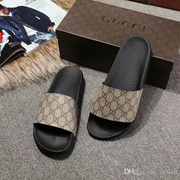 

2020 luxury men and women slide slippers beach slide fashion casual rubber slippers outdoor massage men's sa 35-45, Black