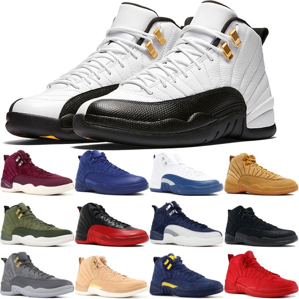 

men basketball shoes 12s ovo white gym red flu game french blue international flight prm 12 designer sneakers athletic trainers