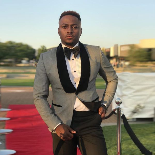 

grey groom tuxedos black shawl lapel men suits for wedding man suits 2piece latest coat pants designs cotume homme slim fit terno masculino, Black;gray