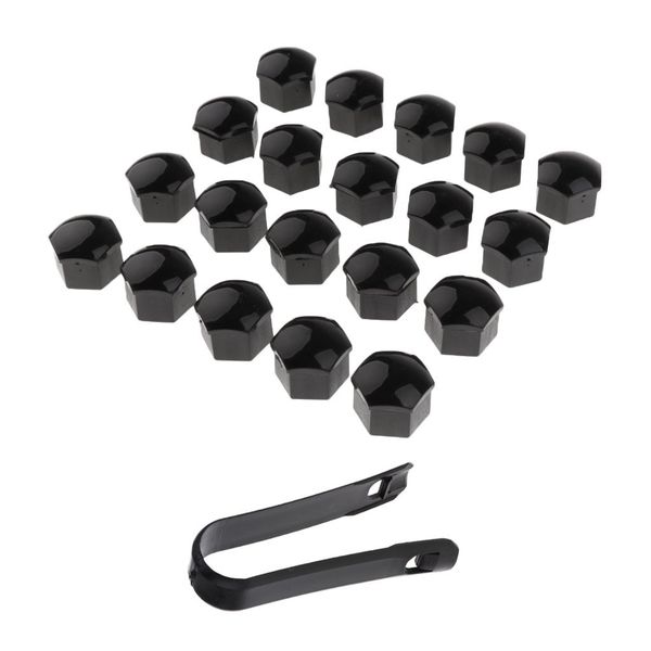 

20pcs 21mm nylon car wheel nut cover lug dust bolt cap hub screw black color