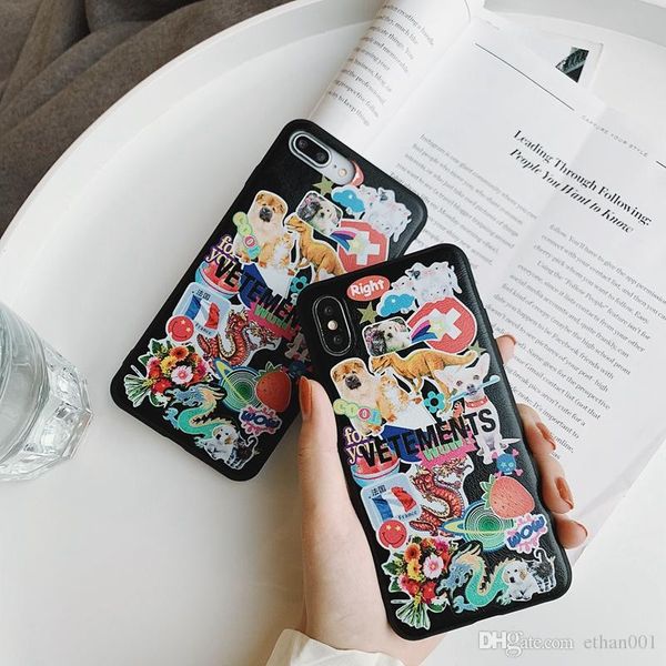 

Мультфильм Vetements Высокое количество CUTE чехол для телефона для iPhone 8 8plus Xs max XR X задн
