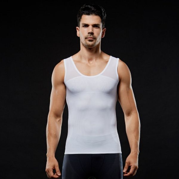 

2019 new arrival slimming underwear body shaper men corset waist vest tshirt men bodysuit tummy belly waist slim shapewear, Black;brown