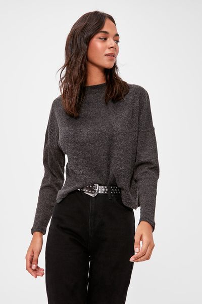 

trendyol upright collar knitted blouse twoaw20bz1100, White