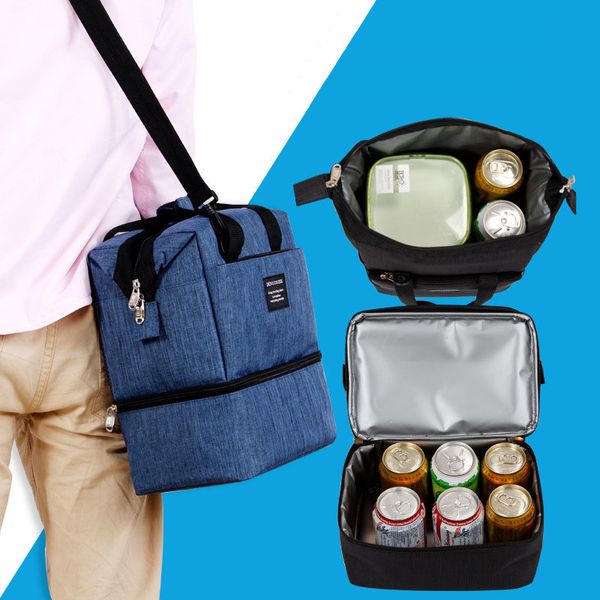 

denuoniss brand bag beer lunch box insulated lunch shoulder bags ice pack fresh carrier thermal shoulder handbag