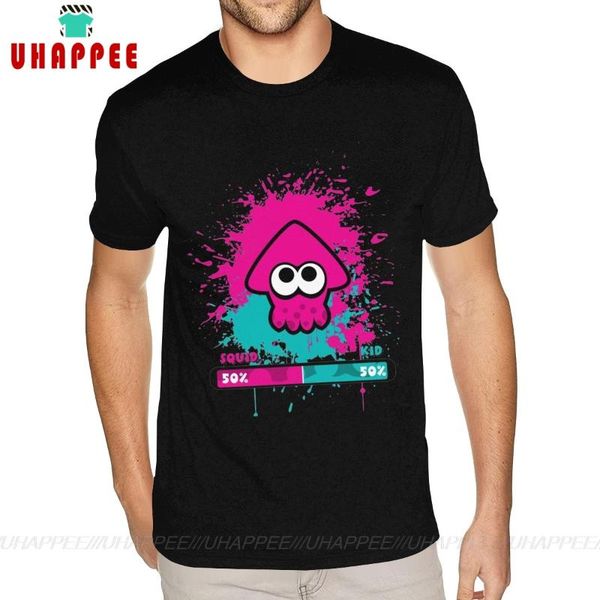 

wholesale kid or squid splatoon t-shirts mens personalized short sleeves heavy cotton black o neck tee, White;black