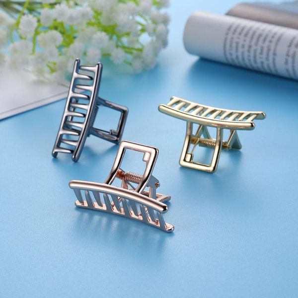 

1x fashion beautiful multi-style hair clips geometric rectangle hairpins metal hairdressing tool for kids and adults, Golden;silver