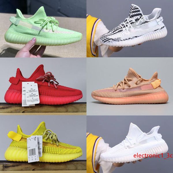 

2019 true form hyperspace clay v2 static all white gid black noir angel running shoes kanye west mens womens sports sneakers size36-46