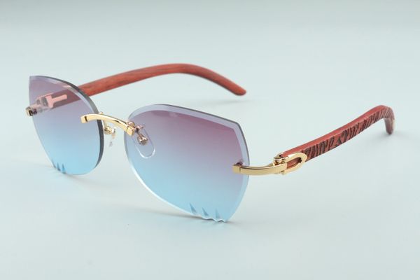 

2019 a3524017-5 trimming cutting lenses sunglasses, natural tiger wooden temples glasses, size: 18-135mm, White;black