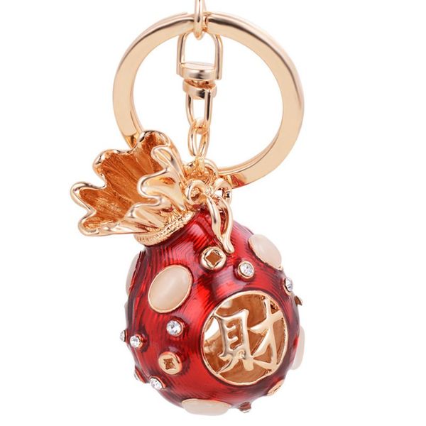 

lucky blessing bag rhinestone keychain key rings pendant hanging ornament gifts, Silver