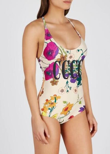 

2020 summer women swimwear luxury designer swimsuits with letter lady beach wear one-piece suit for women backless brand bathing suit, White;black