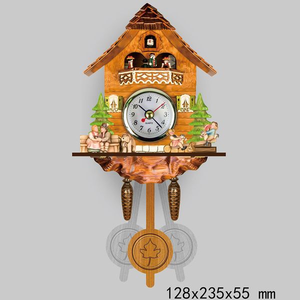

retro antique wooden cuckoo wall clock bird time bell auto swing pendulum for study bedroom wall hanging clock art home decor