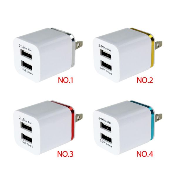 

qichen dual usb wall charger 5v 2.1 a metal charging ac travel adapter for samsung s10 s9 ipx xs max tablet lg