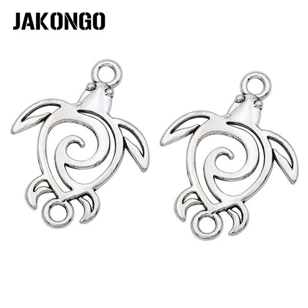 

jakongo antique silver plated hollow tortoise connectors for making bracelet handmade diy jewelry accessories 37mm*28mm 5pcs, Blue;slivery