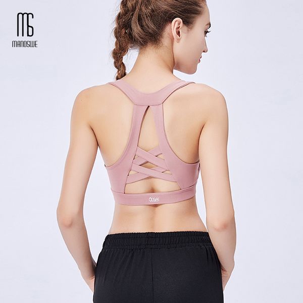 

fitness yoga push up gym racerback sports bra women plus size breathable shockproof workout running bras, White;black