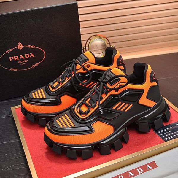 

2020 prada дизайнер cloudbust thunder вязаные кроссовки мужская обувь удобная наружная ходьба роскошные туфли на шнуровке с низким верхом по, Blue