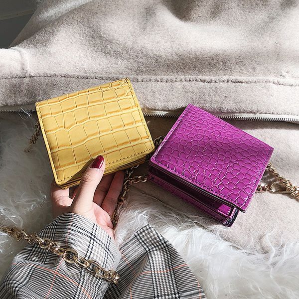 

pu leather crocodile crossbody bag for women 2019 female mini chain shoulder bags ladies small handbags and purses simple style