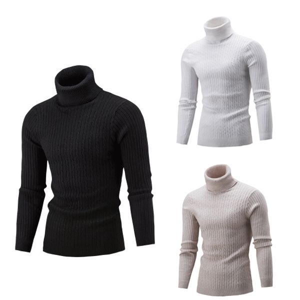 

mens designer sweater high collar solid color bottoming shirt youth casual brand clothes 2020 wholesale men luxury clothing, White;black