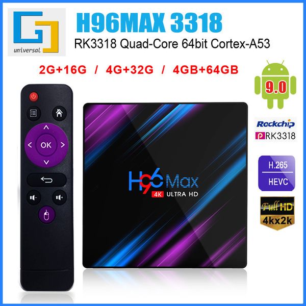 

h96 max -3318 security zhuo tv box network play organ tv box 4g/64g wifi bt