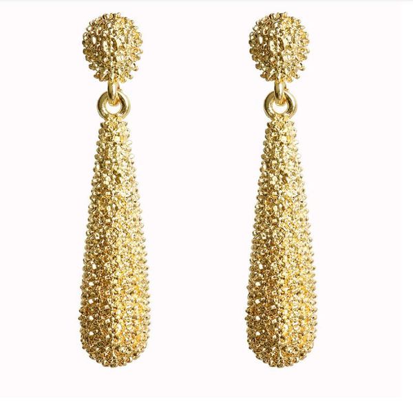 

new fashion gold color long strip of water drop earring for women brincos vintage silver earing 2020 irregular korean jewelry