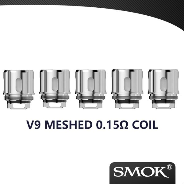 

Original SMOK TFV9 Replacement Coil Meshed 0.15ohm Fit for SMOK TFV9 Tank Strong power huge vapor production 5pcs/pack