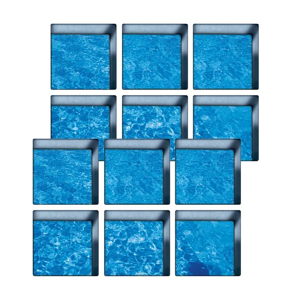 

12pcs 3d effect waterproof anti-slip bathtub stickers safety bath shower treads for bathroom