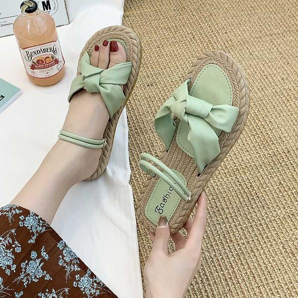 

slippers casual butterfly-knot shoes woman 2020 slipers women soft flat new rubber cotton fabric slides leisure pu basic, Black