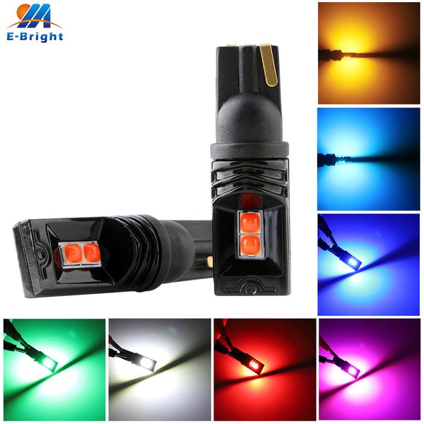 

4pcs dc12-28v t10 w5w 3030 4 smd led car auto wedge clearance license plate door lights white red blue green amber ice blue pink