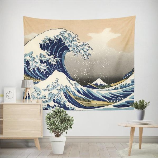 

wall tapestry beautiful waves fantasy landscape living room tapestry home decor 150x130cm/150x100cm polyester