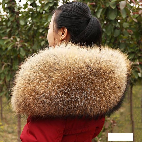 

wholesale- 2019 winter women large real raccoon fur collar large hooded furs 100% real raccoon color fur collar #f09, Blue;gray