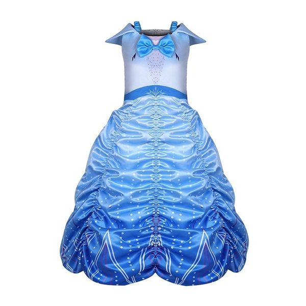 

2020 girls snow queen bow clothes dresses kids halloween party dress princess sleeveless vestidos children dress, Red;yellow