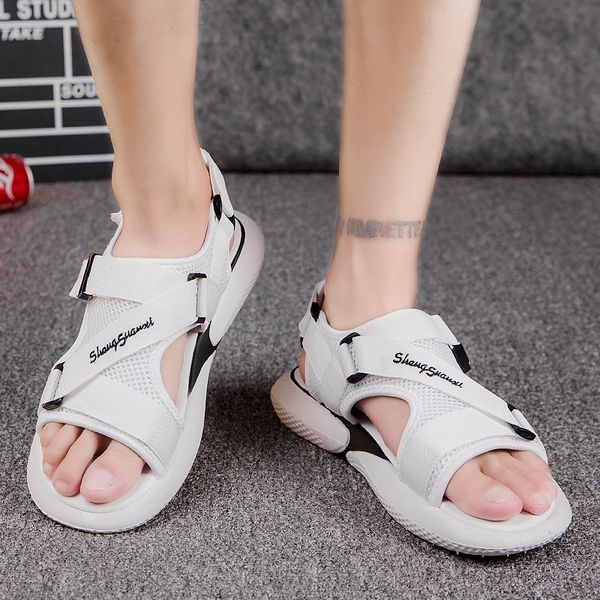 

2019 summer new men's sandals anti-slip korean-style men sports casual sandals fashion ins super-men sandals, Black