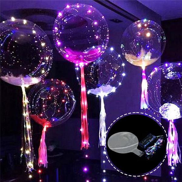 

flashing toys transparent bubble balloon glowing light pvc decorative ball for indoor bar ktv party decorative balloons
