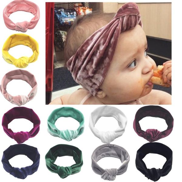 

selling newborn knotted hair bow headband kids girls velvet bows headband,children girl's hair accessories 36pc/lot, Slivery;white