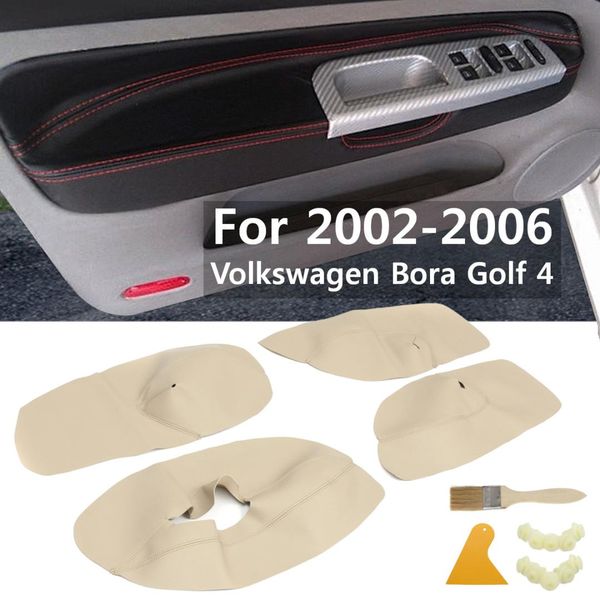

microfibre leather car interior door panel armrest arm rest cover protective frame for vw bora golf 4 2002 2003-2006