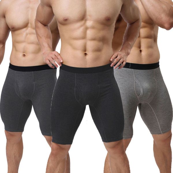 

warm soft men's 3 colors plus size 2xl plain boxers breathable pocket loose underwear shorts bulge pouch underpants, Black;white