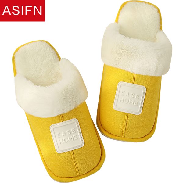 

asifn women slippers with fur female winter home indoor cotton couple household warm non-slip plush mop floor male zapatos, Black
