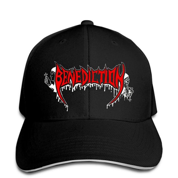 

baseball cap new benediction band death metal band logo men's black hat peaked cap, Blue;gray
