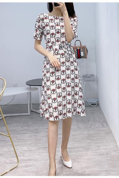 

new printing 09 b8413 mulberry silk dress, White;black