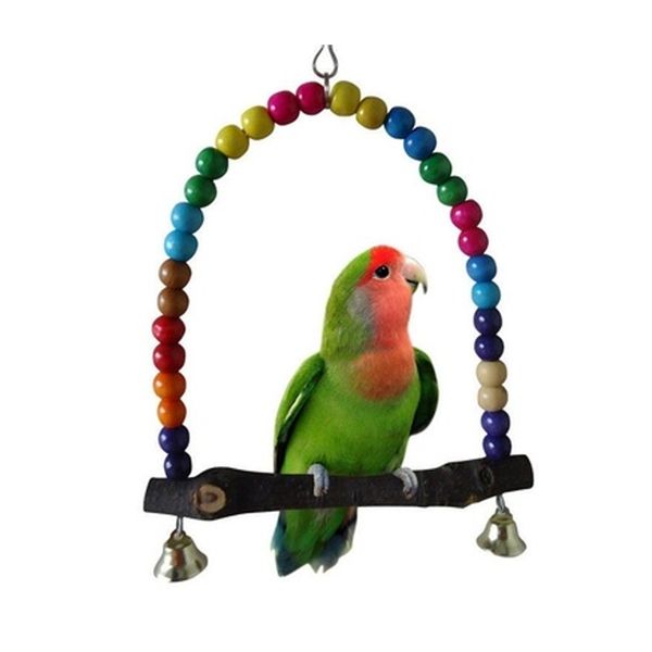 

colorful bird parrot swing cage toy parakeet budgie lovebird woodens birds parrots swings toys*wood