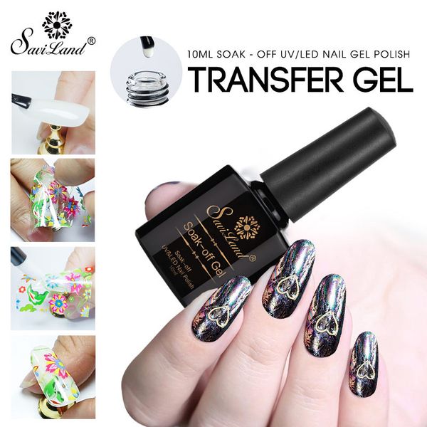 

saviland 10ml uv nail art varnish starry star sky clear adhesive glue manicure transfer paper french nail art gel tools, Red;pink