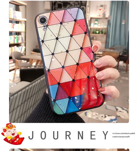 

2019 latest design gold foil rhombus for iphone xs max case dimaond grain designer phone case for iphone xs max case