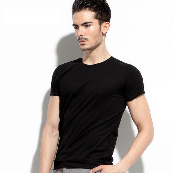 

brand men t shirt fitness casual mens pure color man t -shirt for male tshirts bottoming shirt funny tshirt fashion colorful newest, White;black