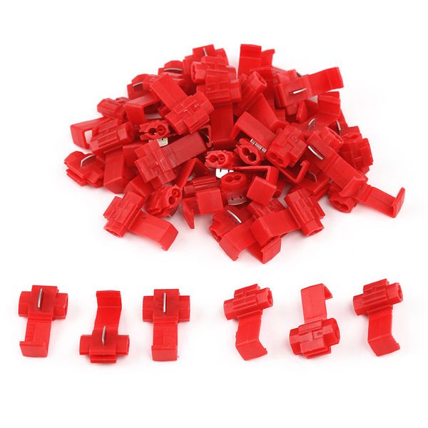 

50 pcs/set pvc wire crimp terminals connector quick splice wiring cable clamp red connection wholesale maintenance tools