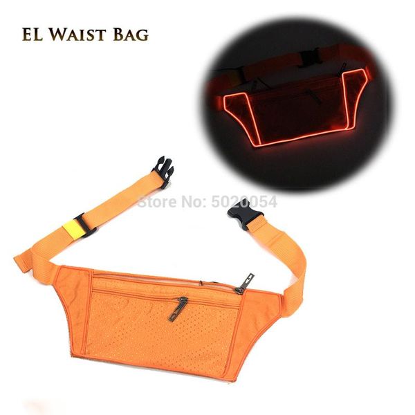 

gzyuchao el simple pure color neon glowing running waist bag women men moblie phone money light up el fanny packs