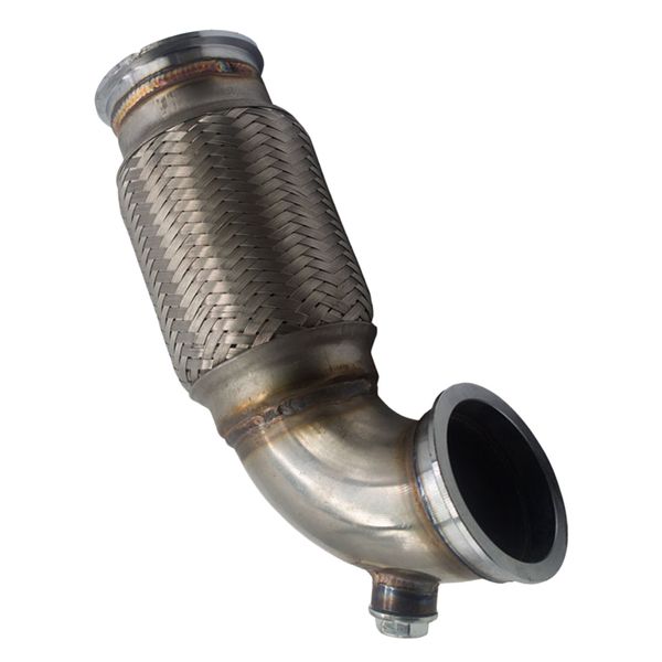 

downpipe 2.5 "'v-band low profile 90deg with stainless steel flex bellows pipe + o2 cap