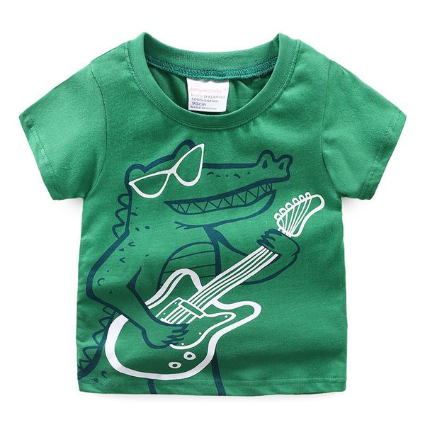 

children clothing boys summer cartoon dinosaur tshirt +pants sport suit baby kids short sleeve t shirt plaid pant clothes sets, White
