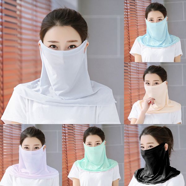 

becnr outdoor sunscreen cycling hiking scarf uv protection face neck protector breathable scarf bike riding travel sports mask, Black