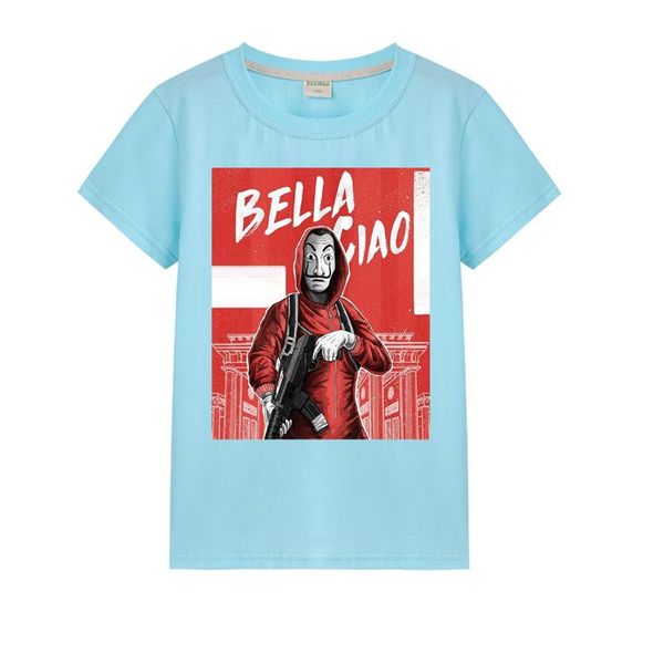 

boy clothing cotton t-shirts 2020 new tattoo sleeve money heist tees spring & autumn boys girls clothes, Blue