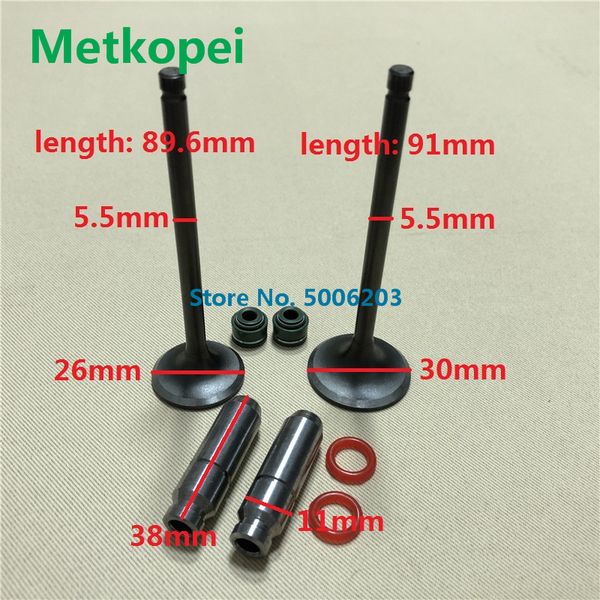 

scooter gn125 gs125 dr125 5.5mm engine valve stem with oil seal and valve intake exhaust stem guide duct for 125cc gn 125